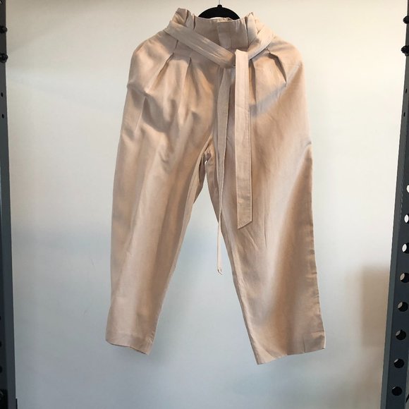 CLUB MONACO Blush Leia Linen Pant - Picture 1 of 8